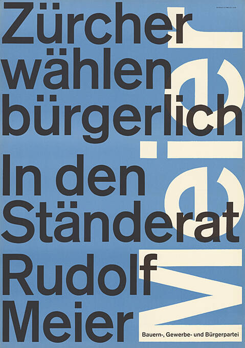 Zürcher wählen bürgerlich, In den Ständerat Rudolf Meier