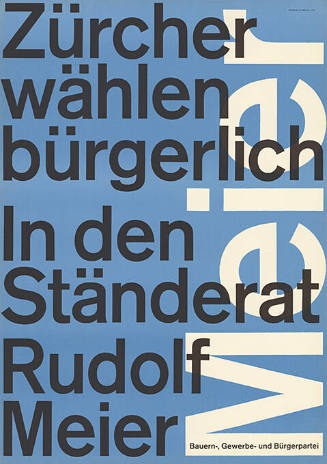 Zürcher wählen bürgerlich, In den Ständerat Rudolf Meier