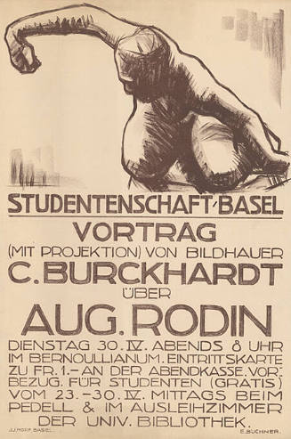 Studentenschaft Basel, Vortrag Carl Burckhardt über Aug. Rodin, Bernoullianum