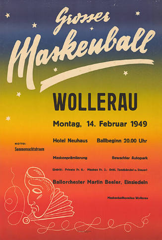 Grosser Maskenball, Hotel Neuhaus, Wollerau