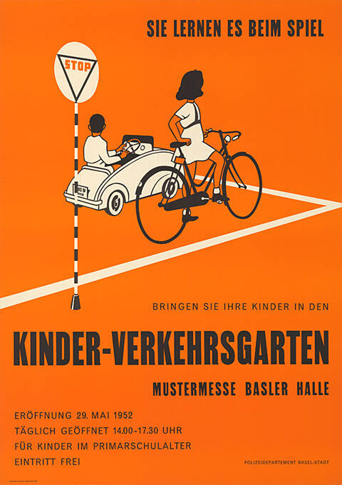 Sie lernen es beim Spiel, Bringen Sie Ihre Kinder in den Kinder-Verkehrsgarten, Mustermesse Basler Halle