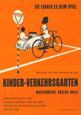 Sie lernen es beim Spiel, Bringen Sie Ihre Kinder in den Kinder-Verkehrsgarten, Mustermesse Basler Halle