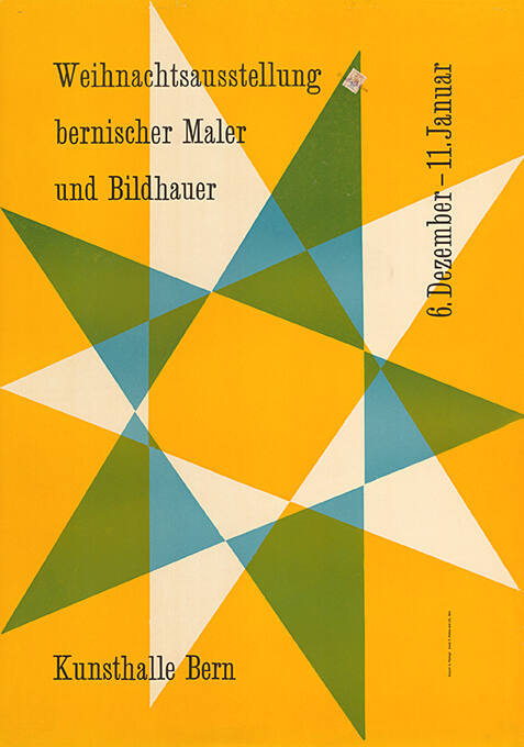 Weihnachtsausstellung Bernischer Maler und Bildhauer, Kunsthalle Bern