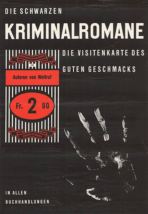 Die schwarzen Kriminalromane, Die Visitenkarte des guten Geschmacks, in allen Buchhandlungen