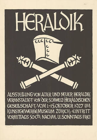 Heraldik, Ausstellung von alter und neuer Heraldik, Veranstaltet von der Schweiz. Heraldischen Gesellschaft, Kunstgewerbemuseum Zürich