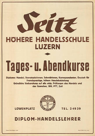 Seitz, höhere Handelsschule Luzern, Tages- u. Abendkurse