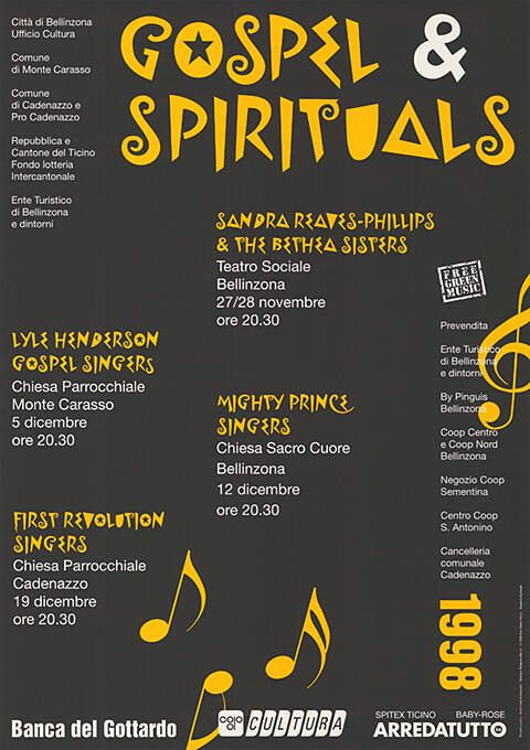 Gospel & Spirituals, Bellinzona, Monte Carasso, Cadenazzo