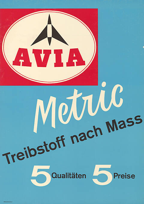 Avia, Metric, Treibstoff nach Mass, 5 Qualitäten, 5 Preise