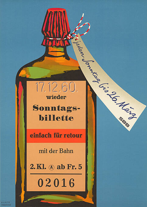 Jeden Sonntag bis 26. März wieder Sonntagsbillette, einfach für retour, mit der Bahn