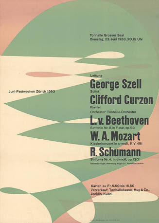 Juni-Festwochen Zürich 1953, Tonhalle, Grosser Saal