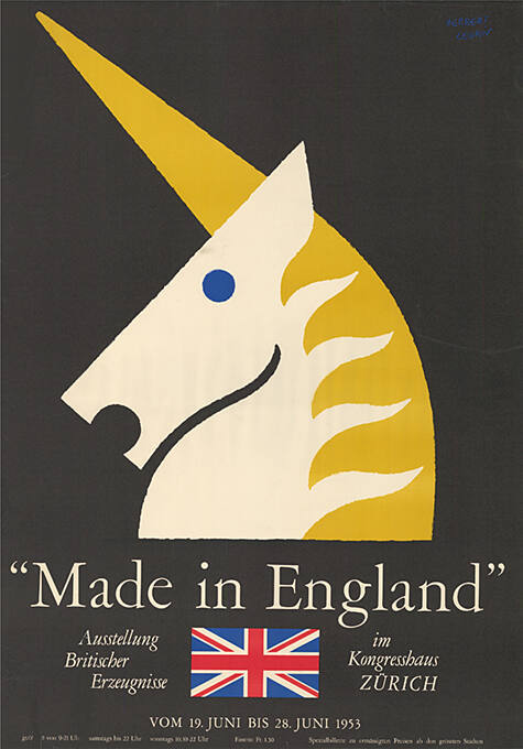 “Made in England”, Ausstellung Britischer Erzeugnisse, Kongresshaus Zürich