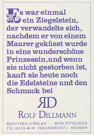 Es war einmal […] Rolf Dillmann, Bern