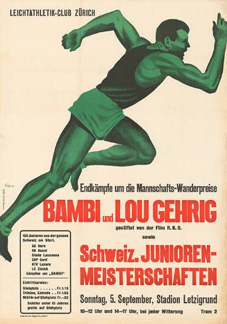 Leichtathletik-Club Zürich, Endkämpfe um die Mannschafts-Wanderpreise, Bambi und Lou Gehrig sowie Schweiz. Junioren-Meisterschaften, Letzigrund