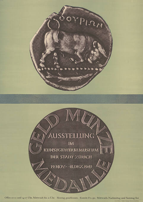 Geld, Münze, Medaille, Kunstgewerbemuseum der Stadt Zürich