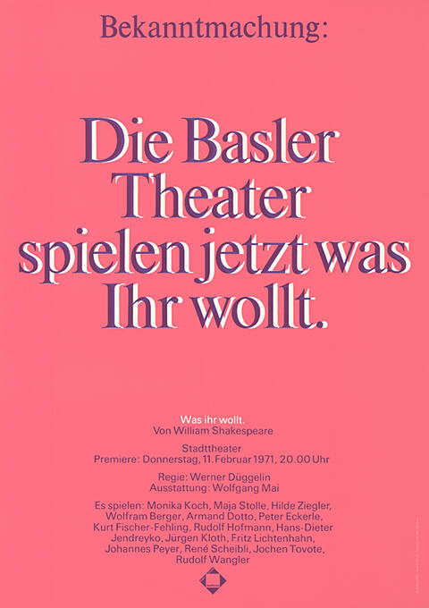 Die Basler Theater spielen jetzt was Ihr wollt.