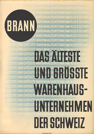 Brann, Das älteste und grösste Warenhaus-Unternehmen der Schweiz