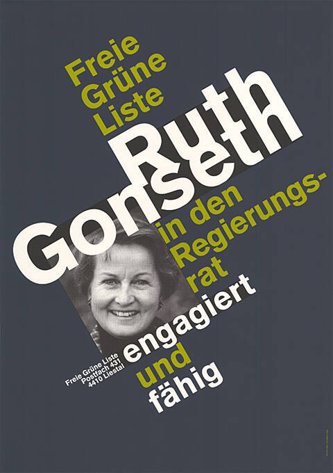 Freie grüne Liste, Ruth Gonseth in den Regierungsrat 
