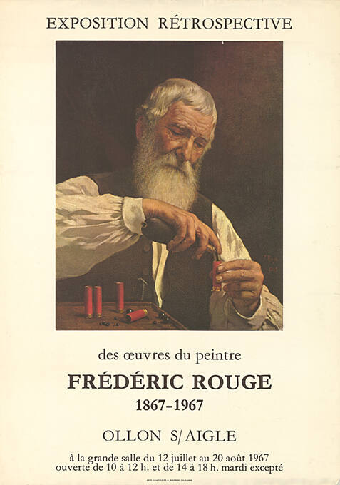 Exposition Rétrospective des oeuvres du peintre, Frédéric Rouge, Grande Salle Ollon sur Aigle