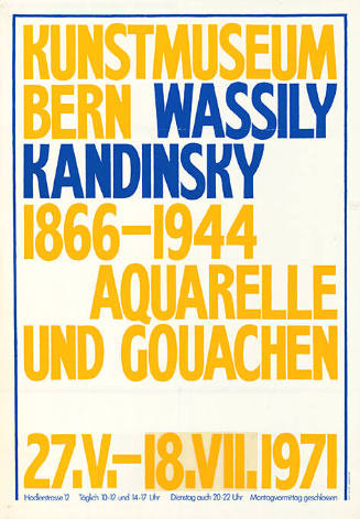 Wassily Kandinsky 1866–1944, Aquarelle und Gouachen, Kunstmuseum Bern