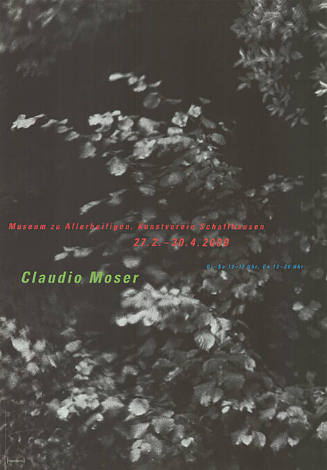 Claudia Moser, Museum zu Allerheiligen, Kunstverein Schaffhausen