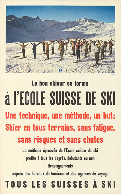 Le bon skieur se forme à l’école suisse de Ski […] Tous les suisses à ski