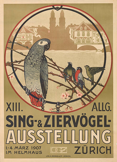 XIII. Allg. Sing- & Ziervögel-Ausstellung, Helmhaus Zürich