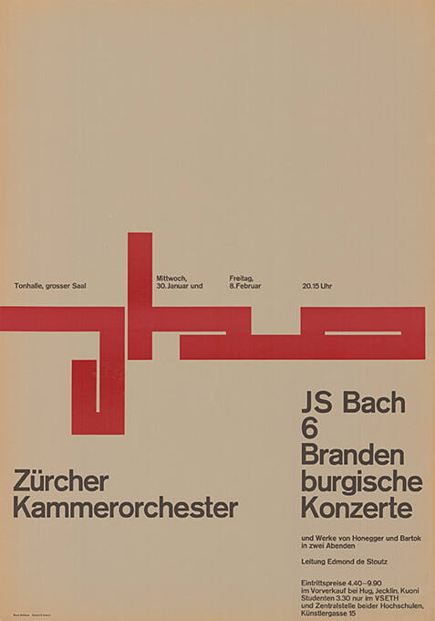 Zürcher Kammerorchester, JS Bach, 6 Brandenburgische Konzerte, Tonhalle Zürich