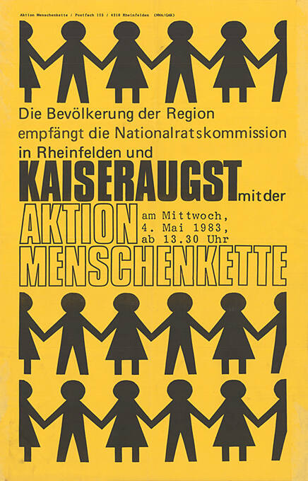 Die Bevölkerung der Region empfängt die Nationalratskommission in Rheinfelden und Kaiseraugst mit der Aktion Menschenkette