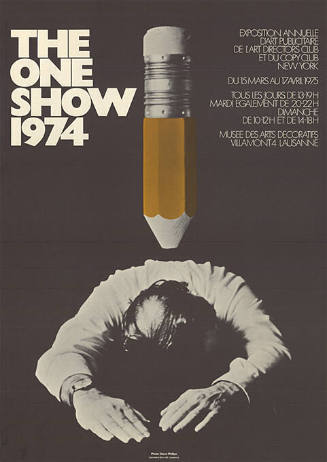 The one show 1974, exposition annuelle d’art publicitaire de l’art directors Club et du Copy Club New York, Musée des arts decoratifs Lausanne