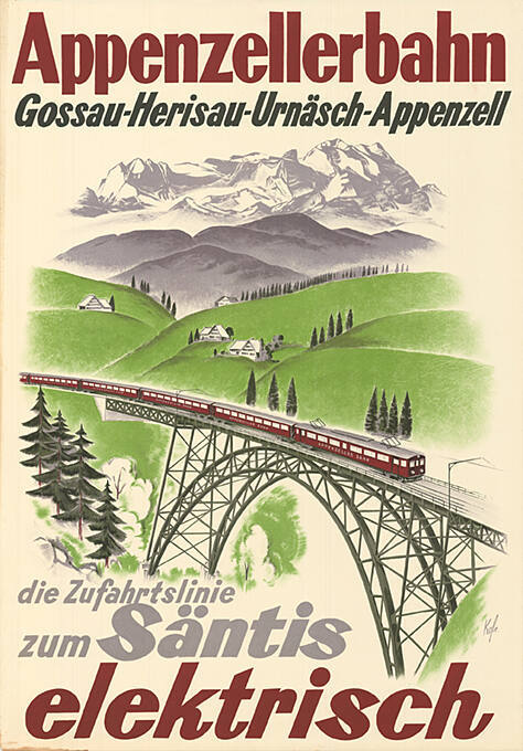 Appenzellerbahn, Gossau-Herisau-Urnäsch-Appenzell, die Zufahrtslinie zum Säntis elektrisch