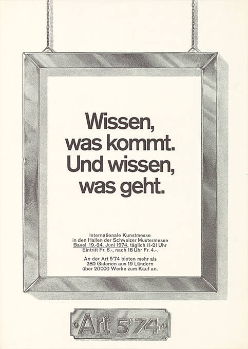 Wissen was kommt. Und wissen, was geht. Art 5’74