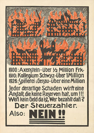 1900: Axenstein – über ½ Million Frk, […] Jeder derartige Schaden wirft eine Anstalt, die keine Reserven hat, um!!! Wenn kein Geld da ist, wer bezahlt dann? Der Steuerzahler. Also: Nein!!