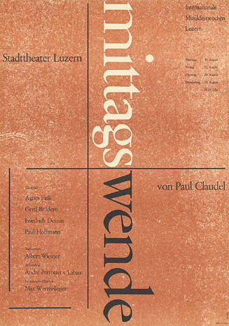 Mittagswende, Paul Claudel, Stadttheater Luzern