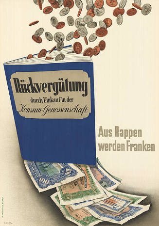 Rückvergütung durch Einkauf in der Konsum-Genossenschaft, Aus Rappen werden Franken