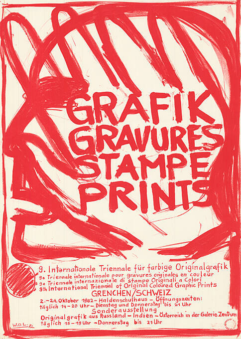 Grafik Gravures Stampe Prints, 9. Internationale Triennale für farbige Originalgrafik, Grenchen