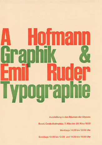 A Hofmann, Emil Ruder, Graphik & Typographie, In den Räumen der Ulysses, Basel