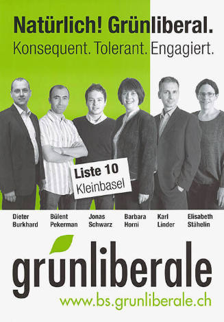 Natürlich! Grünliberal. Konsequent. Tolerant. Engagiert. Grünliberale