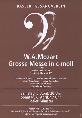 W.A. Mozart, Grosse Messe in c-moll, Basler Gesangverein, Basler Münster