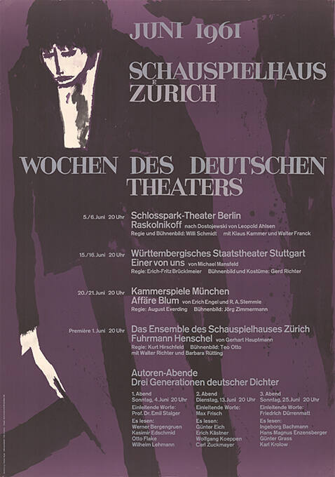 Juni 1961, Wochen des deutschen Theaters, Schauspielhaus Zürich