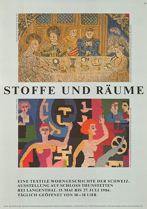 Stoffe und Räume, Eine textile Wohngeschichte der Schweiz. Ausstellung auf Schloss Thunstetten bei Langenthal