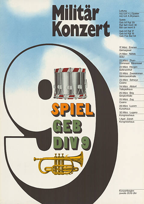 Militärkonzert, Spiel Geb Div 9