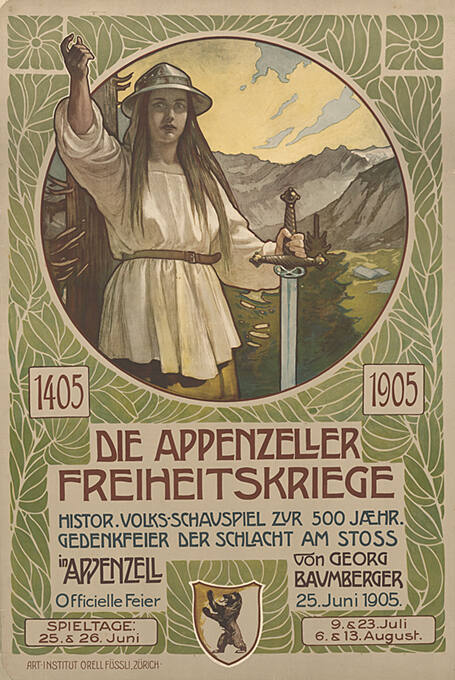 1405, 1905, Die Appenzeller Freiheitskriege, Histor. Volks-Schauspiel zur 500 Jaehr. Gedenkfeier der Schlacht am Stoss in Appenzell