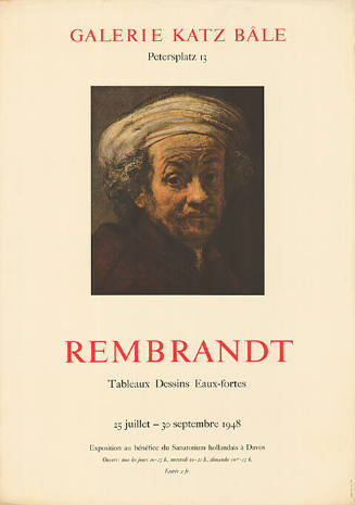 Rembrandt, Tableaux, dessins, eaux-fortes, Galerie Katz, Bâle