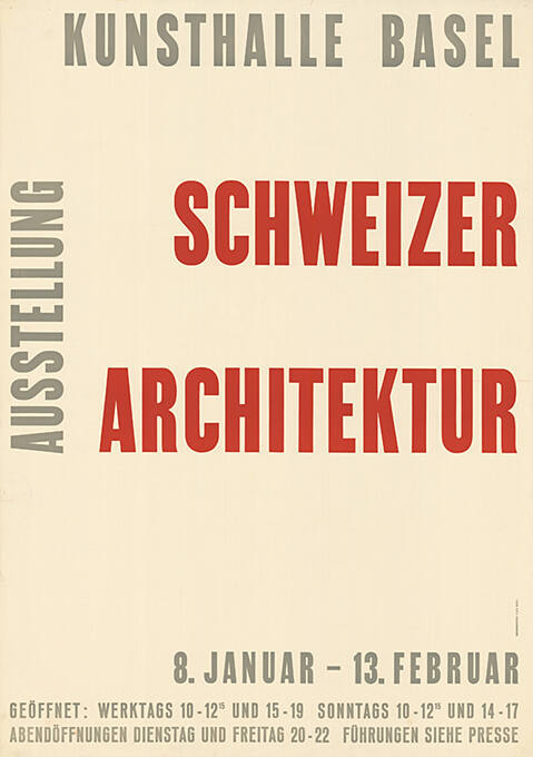 Schweizer Architektur, Ausstellung Kunsthalle Basel