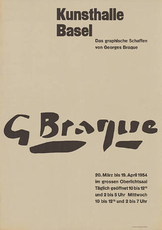 Georges Braque, Kunsthalle Basel