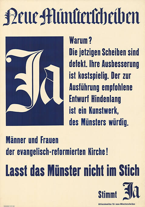 Neue Münsterscheiben […] Lasst das Münster nicht im Stich, Stimmt Ja