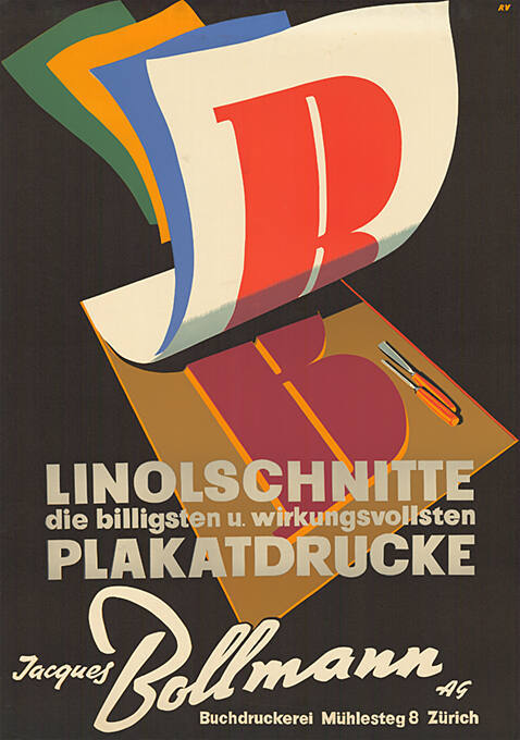 Linolschnitte, die billigsten u. wirkungsvollsten Plakatdrucke, Jacques Bollmann AG