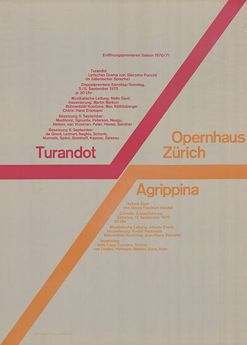 Turandot, Agrippina, Opernhaus Zürich