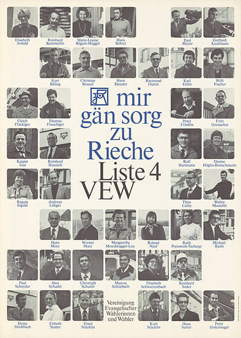 Mir gän sorg zu Rieche, Liste 4 VEW 
