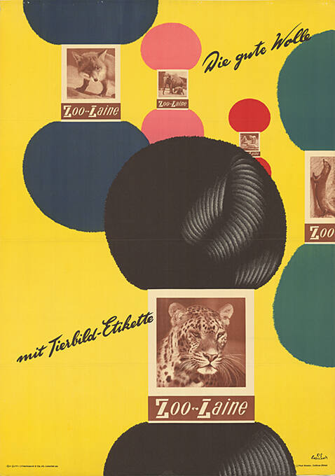 Die gute Wolle, mit Tierbild-Etikette, Zoo-Laine